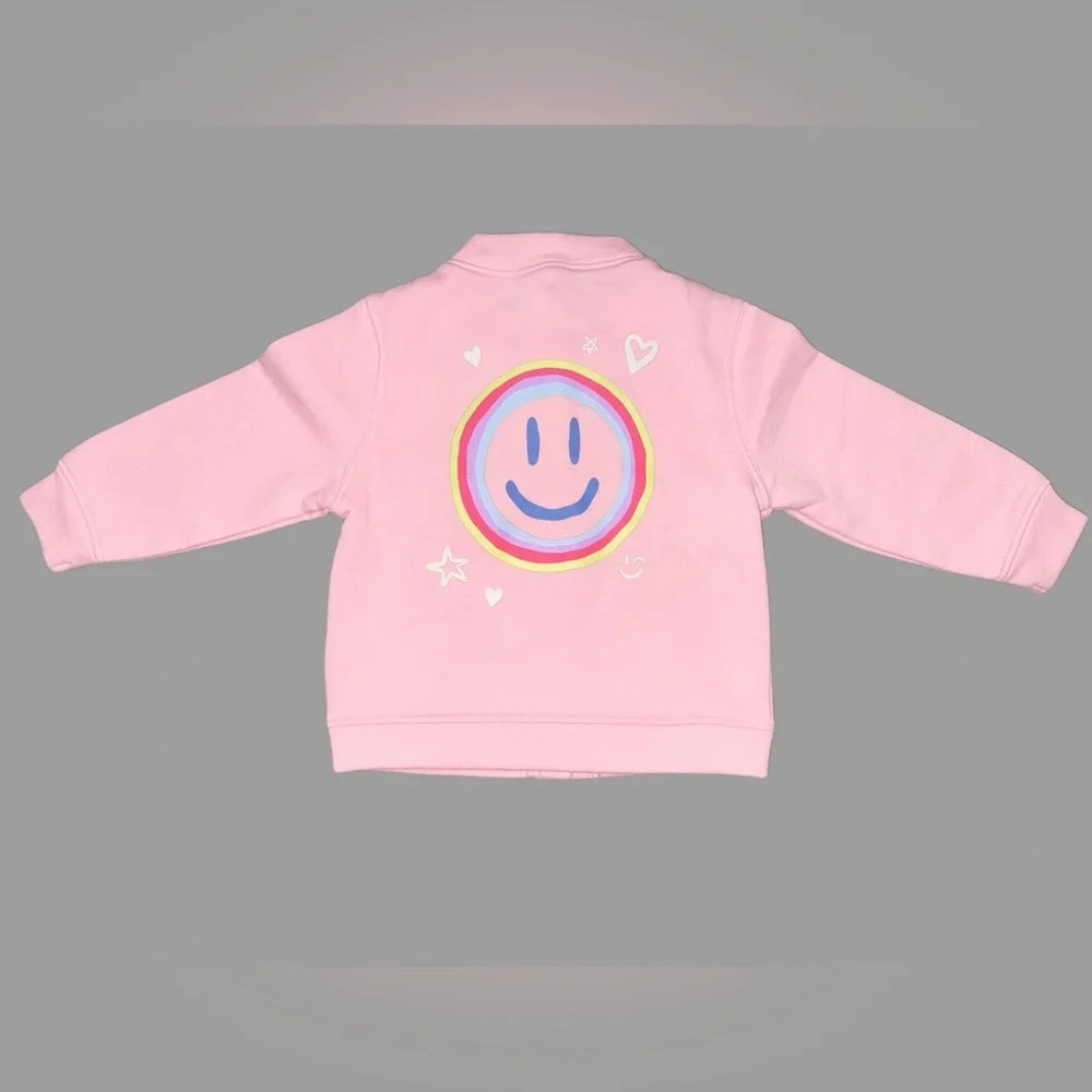 Old Navy Toddler Girl Bomber Sweatshirt Jacket | 12-18 Months | Pink | Like New